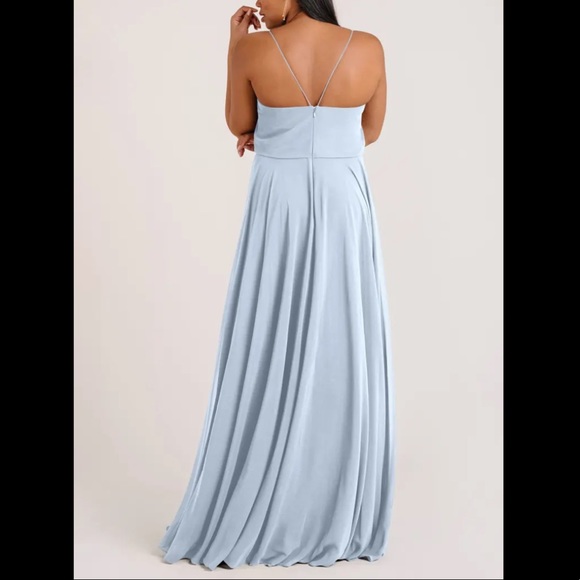 Jenny Yoo - Floor Length formal chiffon dress, prom, gown - Size 14 - light blue - Picture 5 of 16